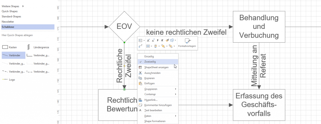 Verbinder mit Text – Visio Training
